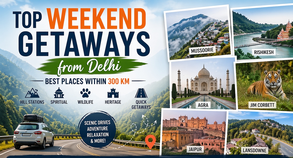 Top Weekend Getaways from Delhi Within 300 KM